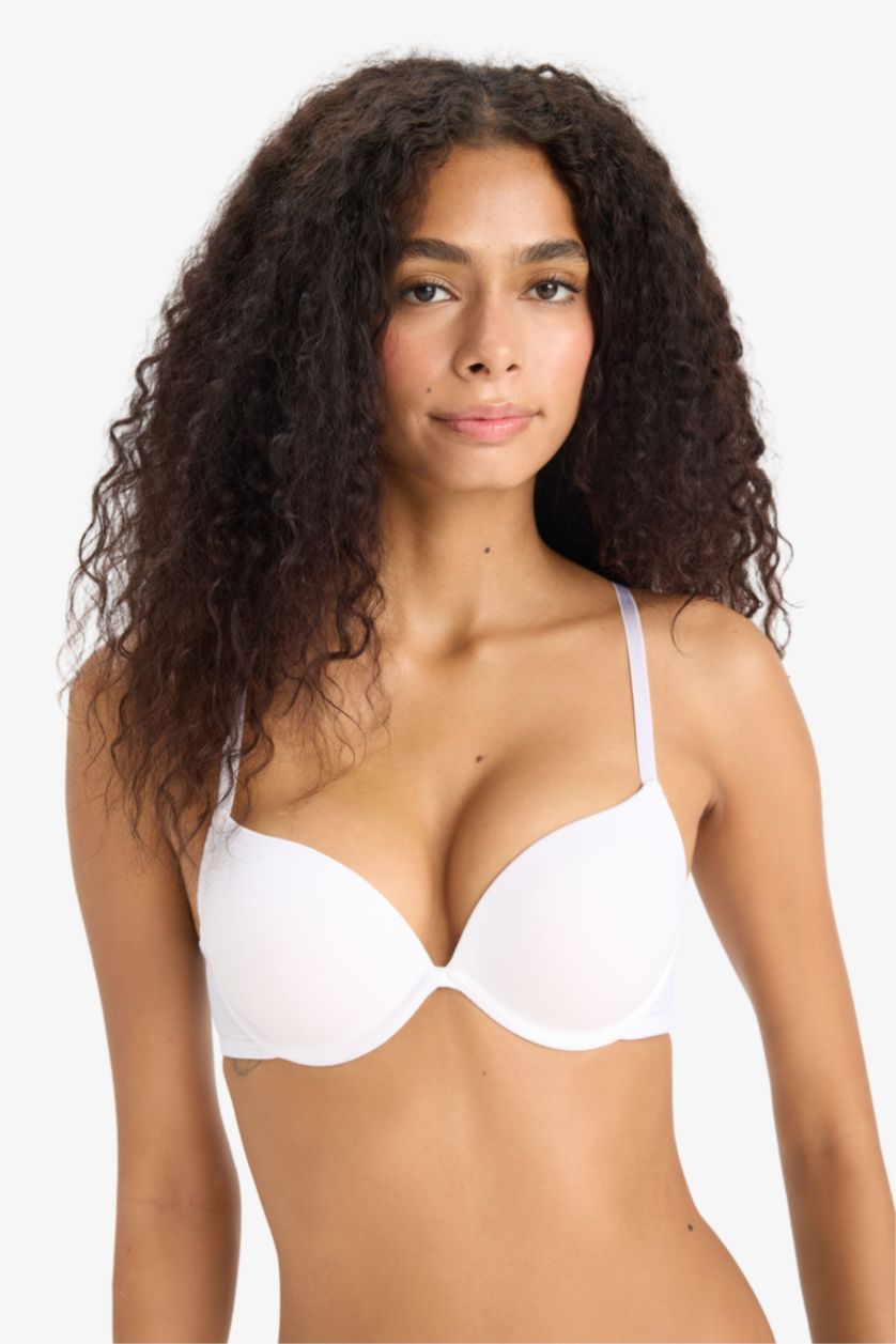 WOMAN White Fall in Love Micro Coated Full Push Up T-Shirt Bra