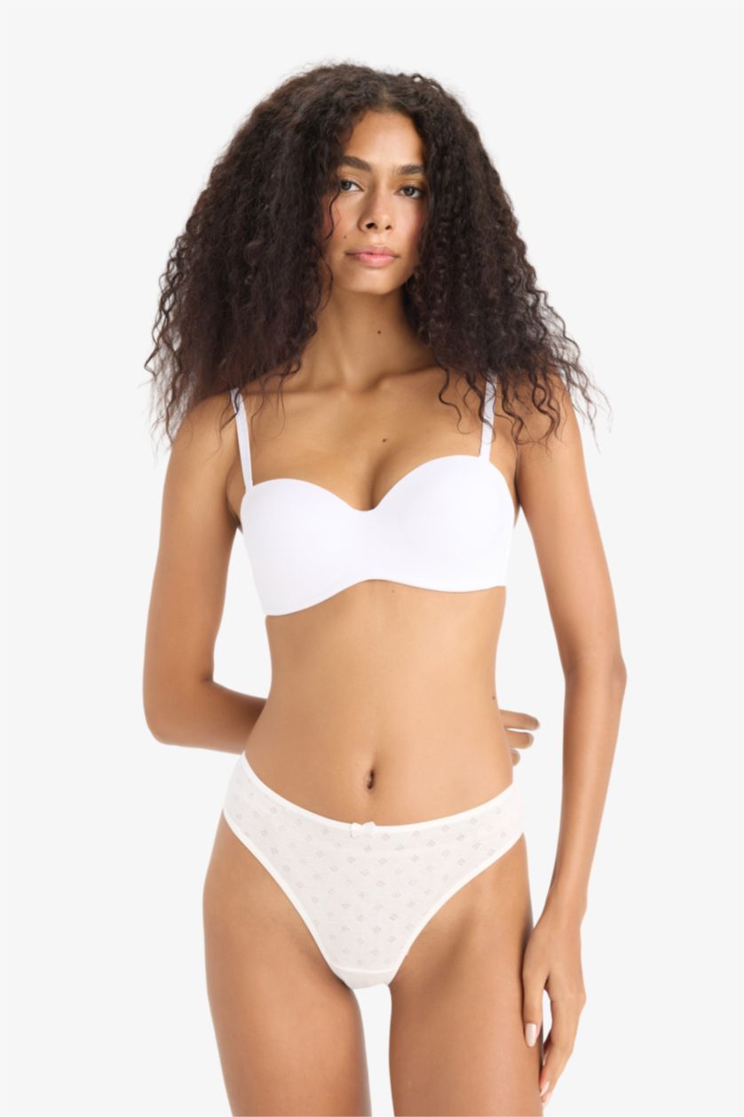 Kadın Beyaz Micro Kaplı Dolgusuz Balenli Bra-Fall in Love