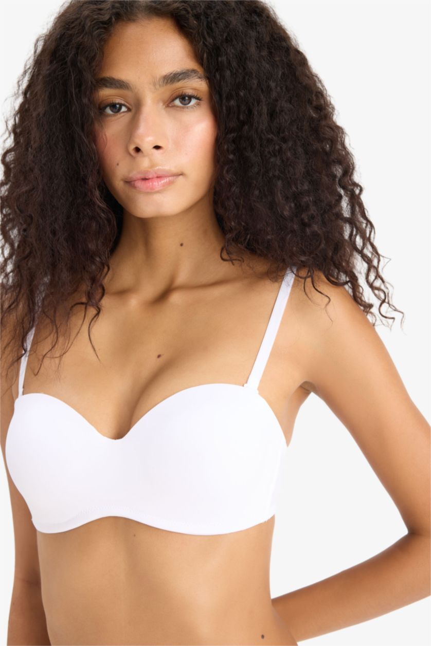 Kadın Beyaz Micro Kaplı Dolgusuz Balenli Bra-Fall in Love