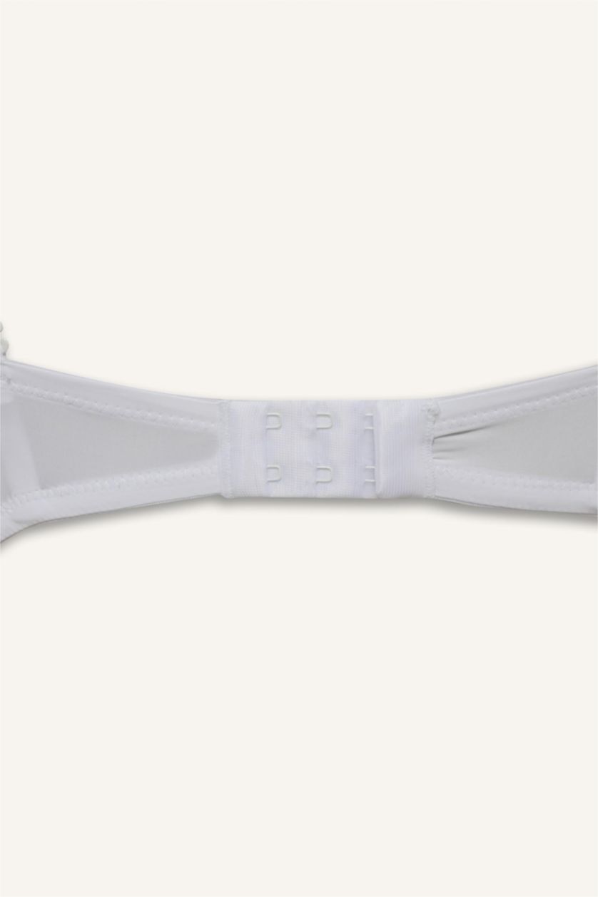 Kadın Beyaz Micro Kaplı Dolgusuz Balenli Bra-Fall in Love