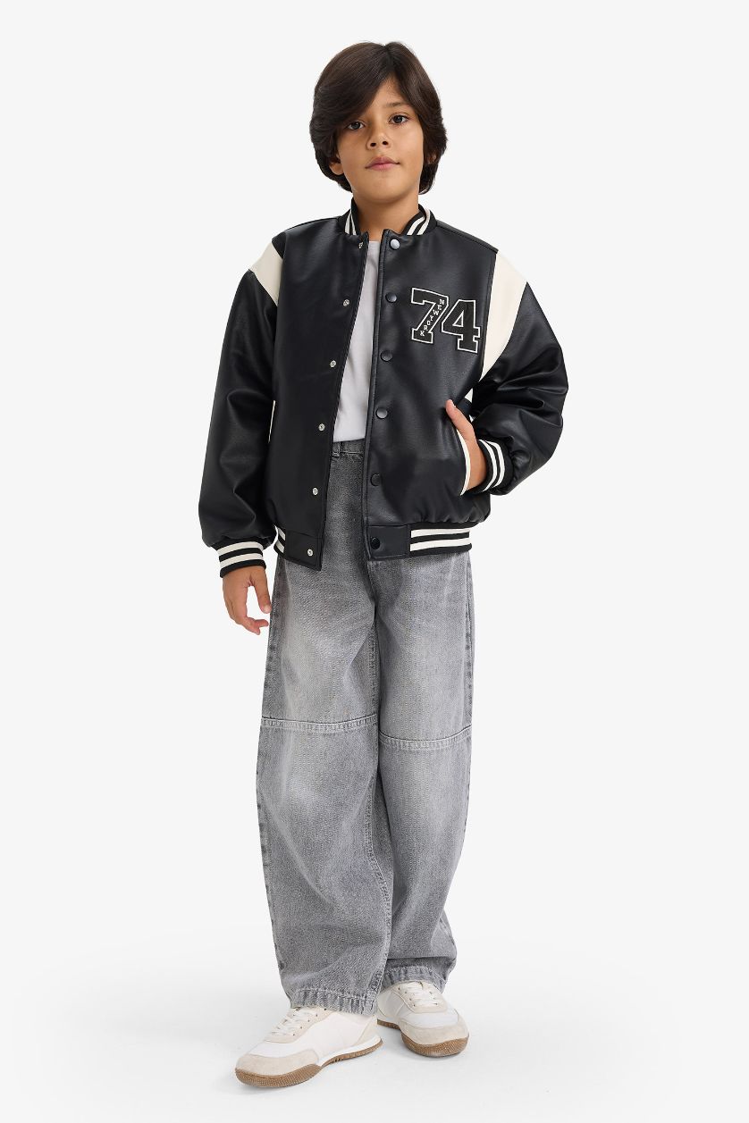 BOYS & TEENS Black Boy Waterproof Bomber Jacket