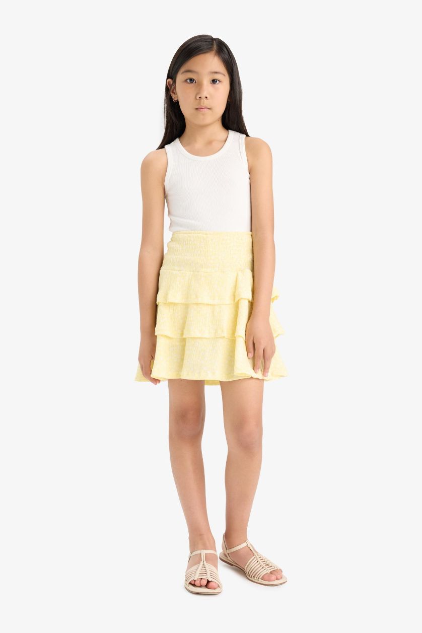 GIRLS & TEENS Yellow Small Girl Regular Fit Knitted Skirt