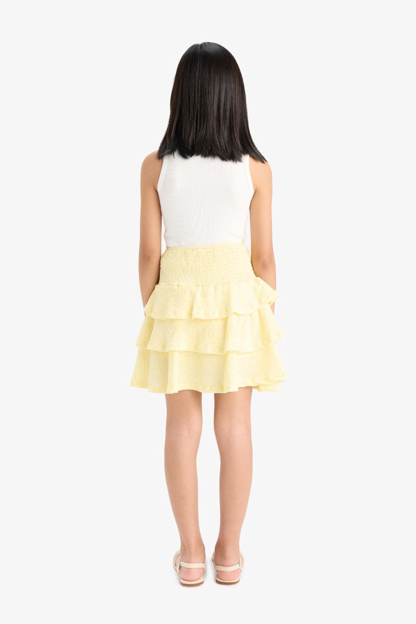 GIRLS & TEENS Yellow Small Girl Regular Fit Knitted Skirt