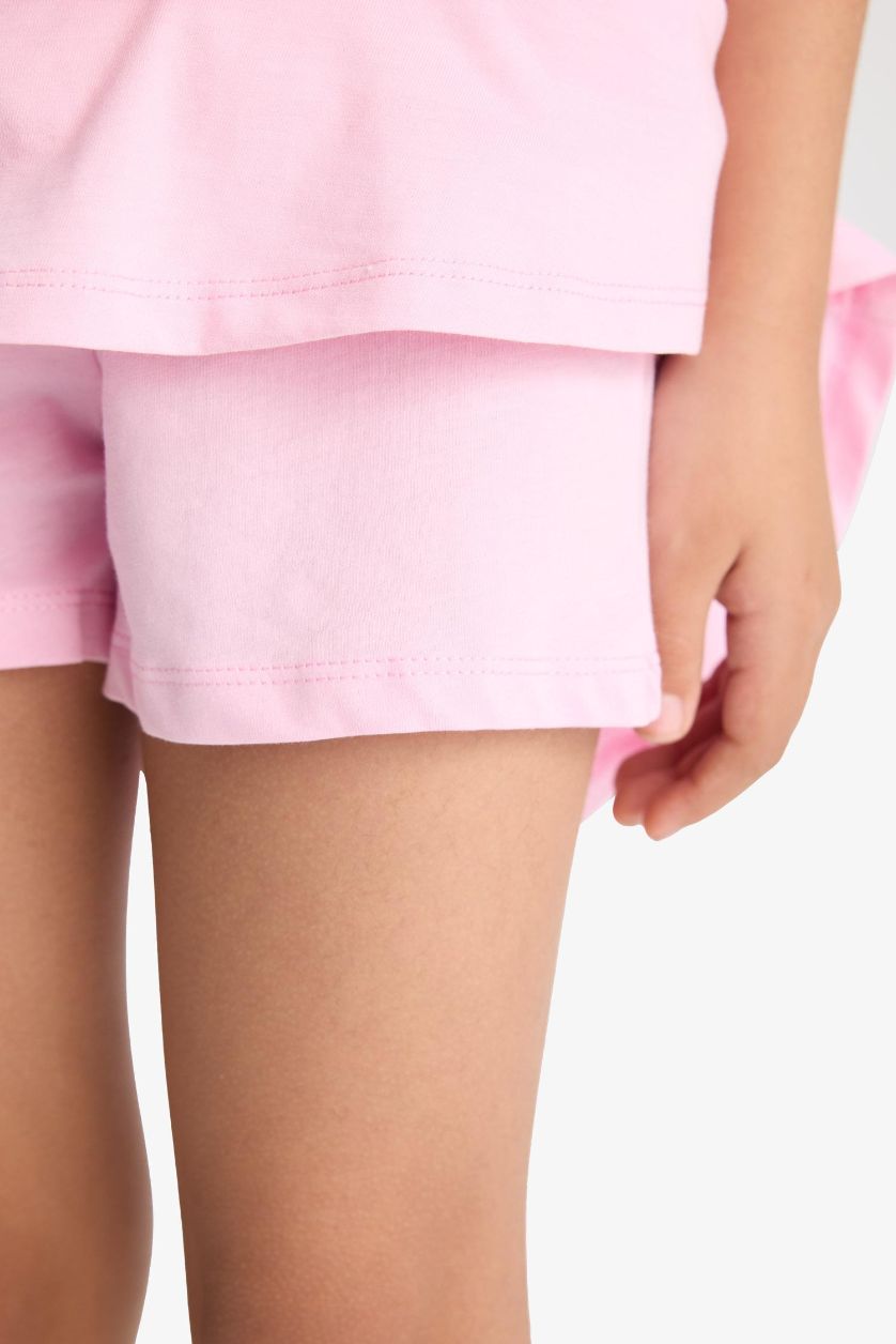 بنات Açık Pembe Orta تنورة بنات قطن بخصر مطاطي