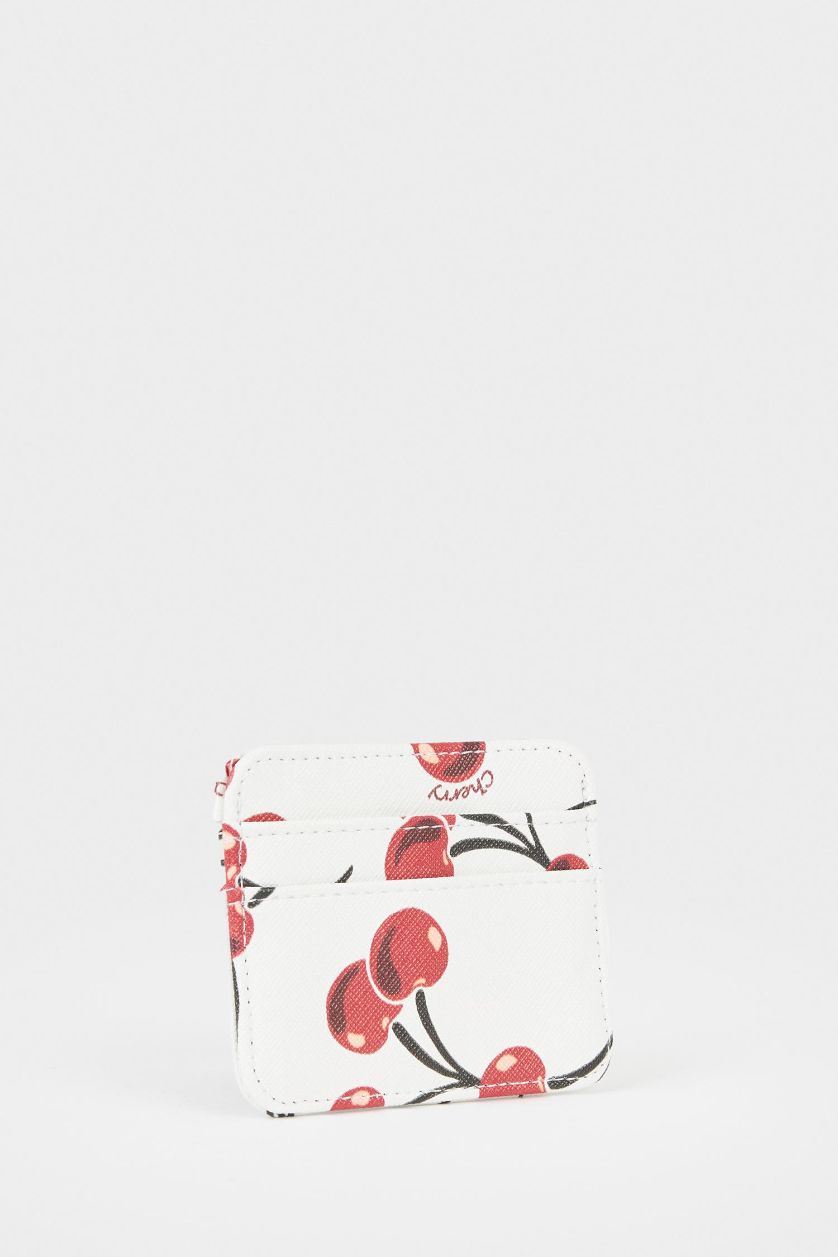 Kadın Beyaz Kadın Baskılı Suni Deri Kartlık