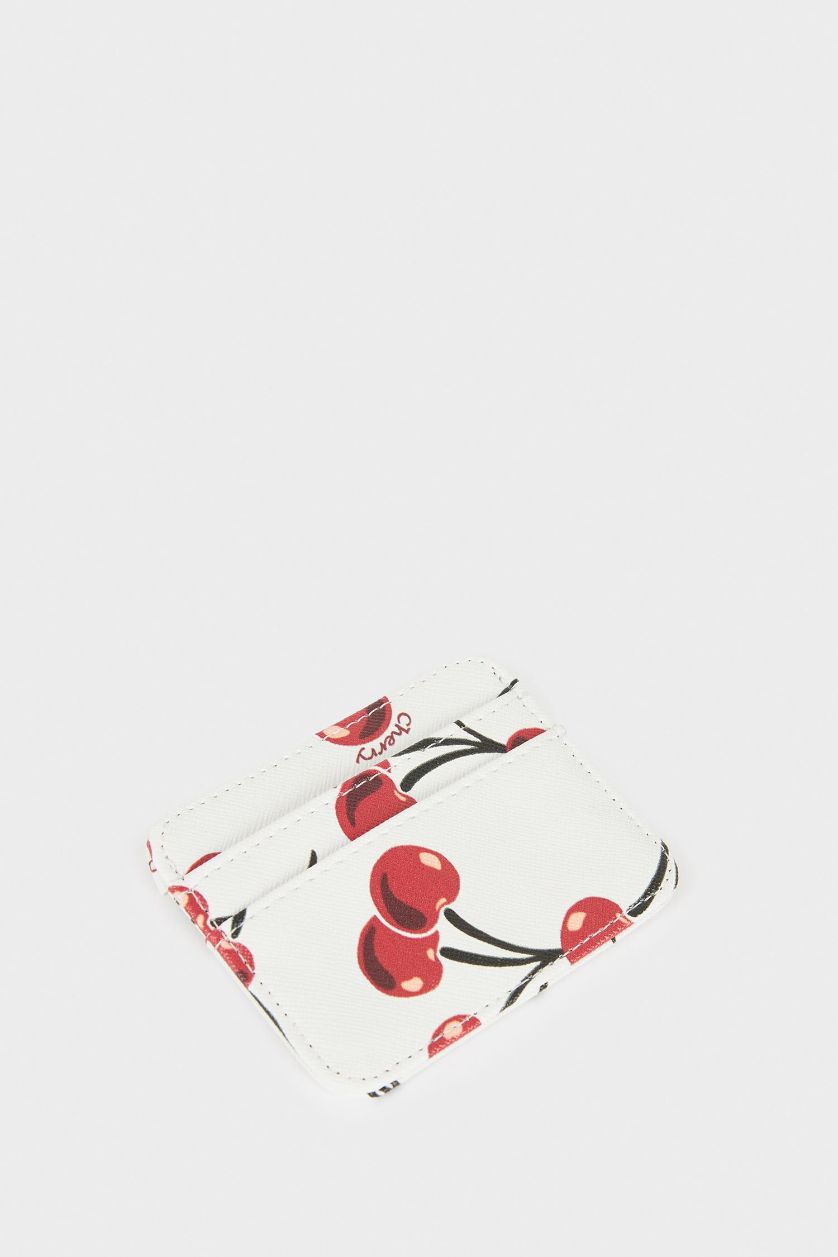 Kadın Beyaz Kadın Baskılı Suni Deri Kartlık