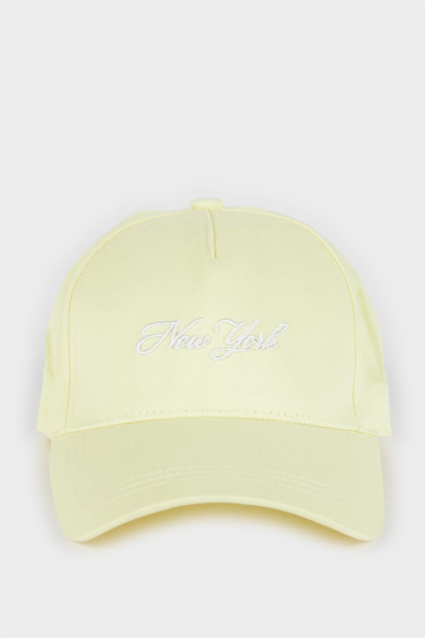 Kadın Sarı Kadın Pamuklu Cap Şapka