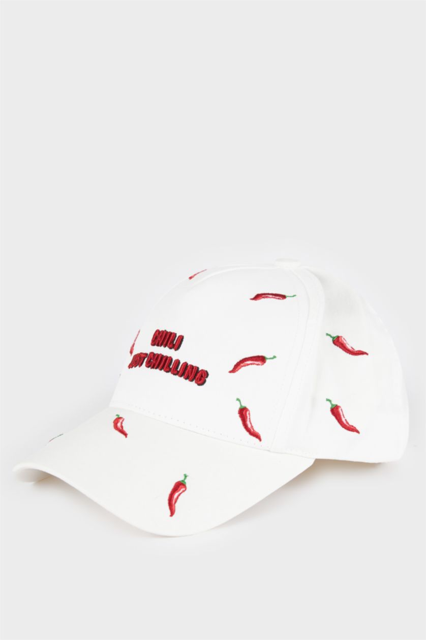 Kadın Beyaz Kadın Pamuklu Cap Şapka