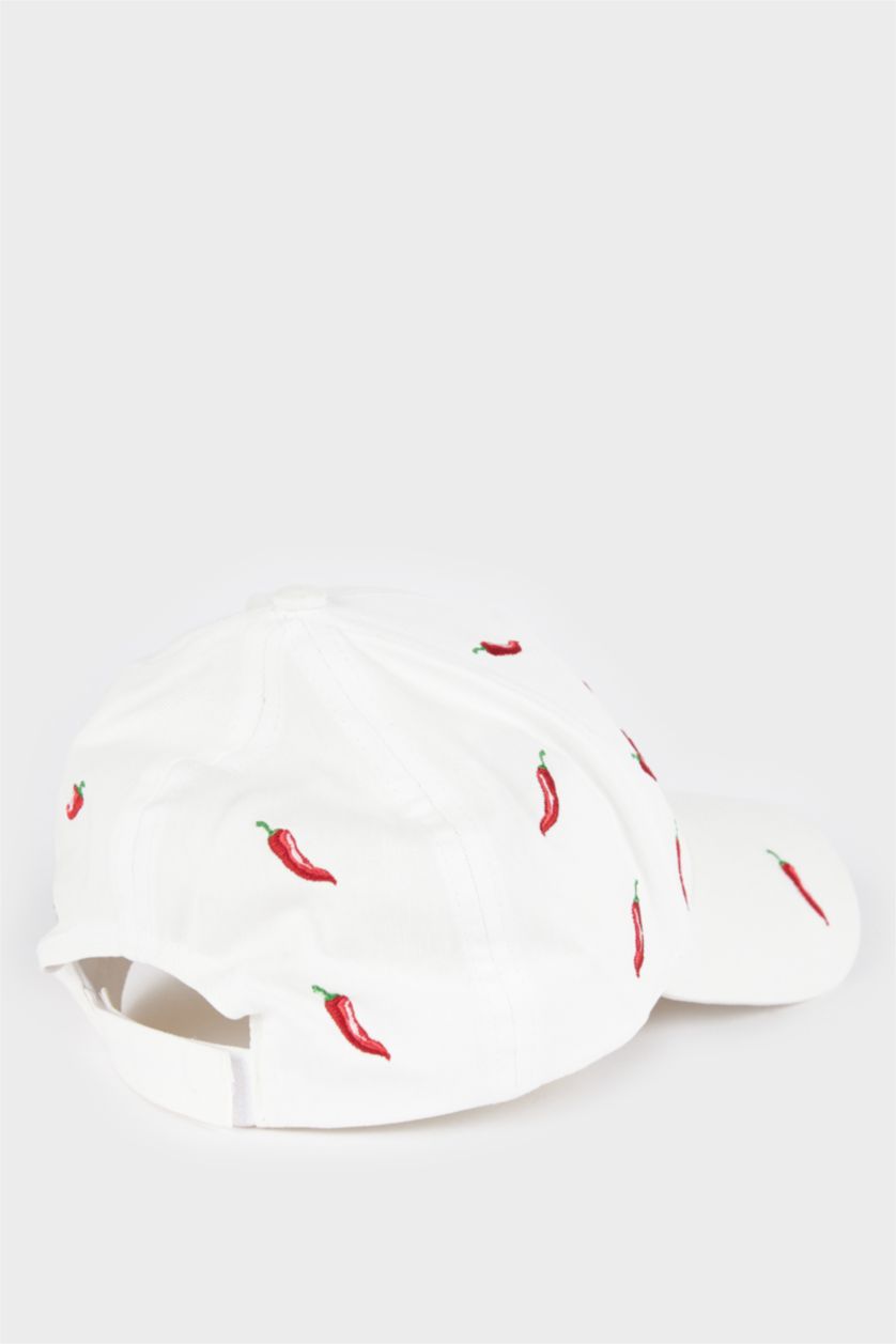 Kadın Beyaz Kadın Pamuklu Cap Şapka