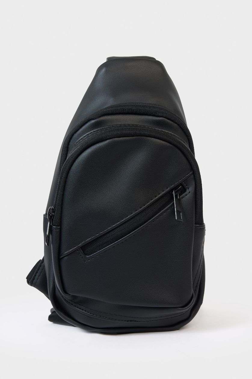 Erkek Siyah Erkek Suni Deri Çapraz Çanta