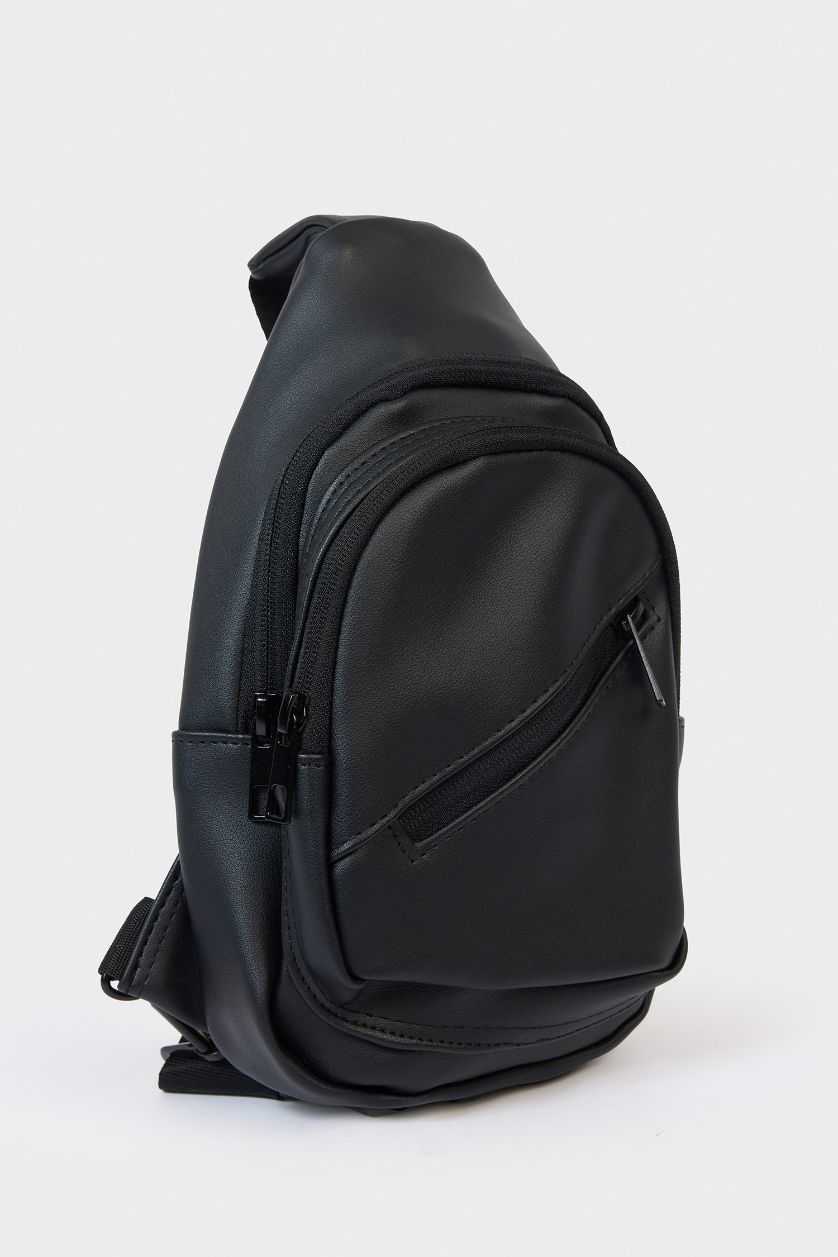 Erkek Siyah Erkek Suni Deri Çapraz Çanta