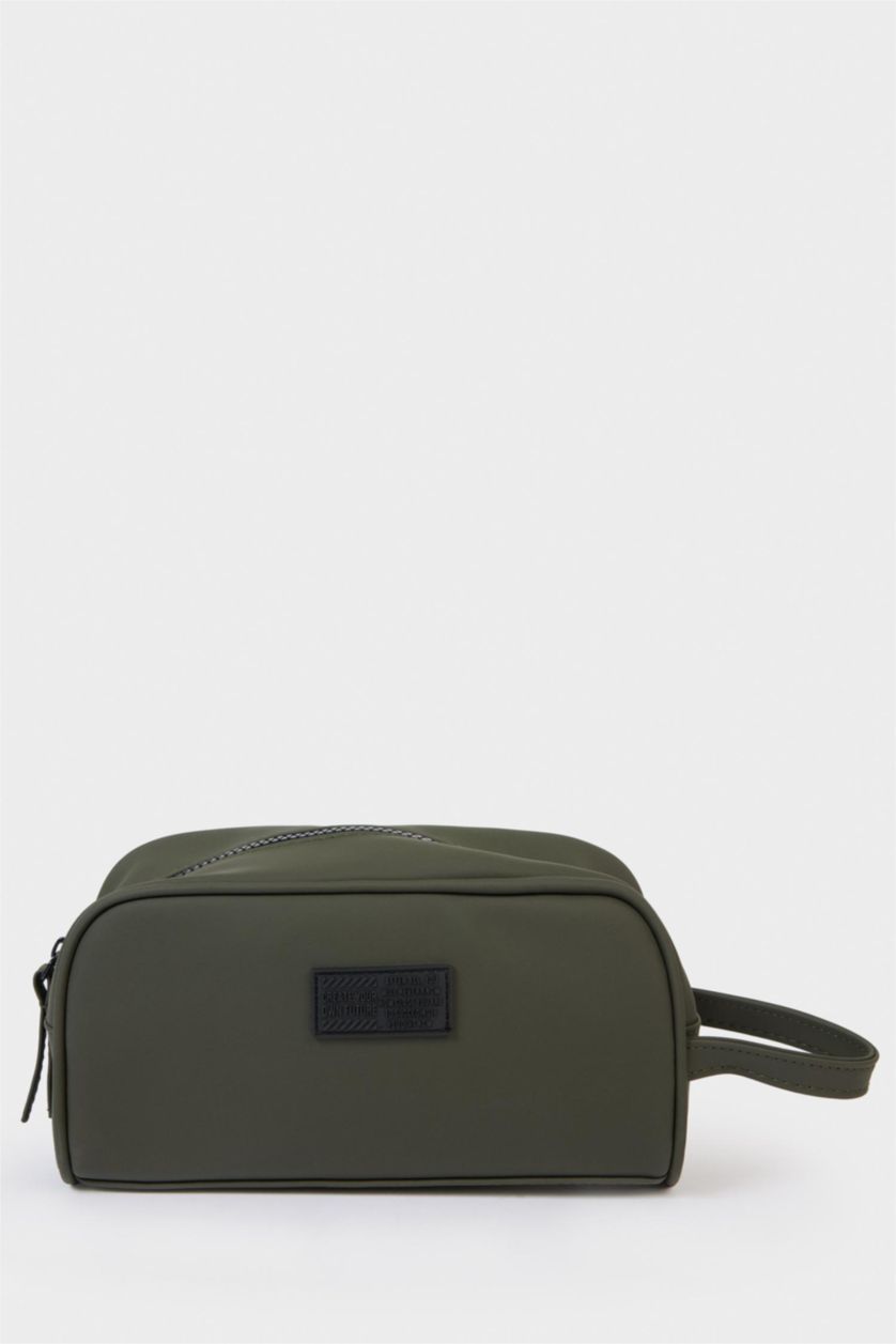 Men Khaki Faux Leather Hand Bag