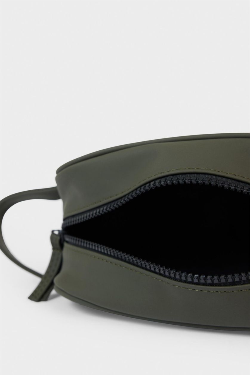 Men Khaki Faux Leather Hand Bag
