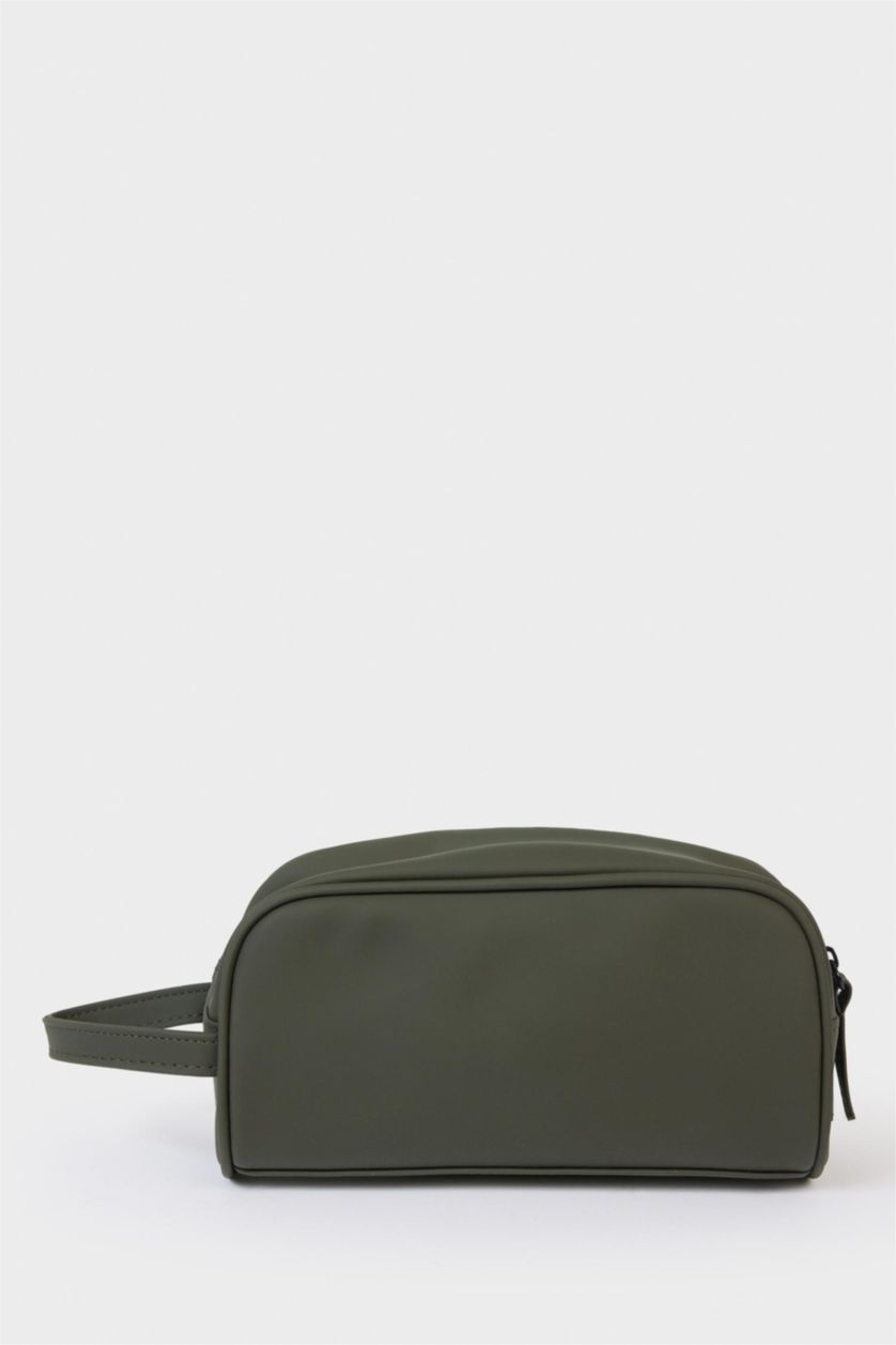 Men Khaki Faux Leather Hand Bag