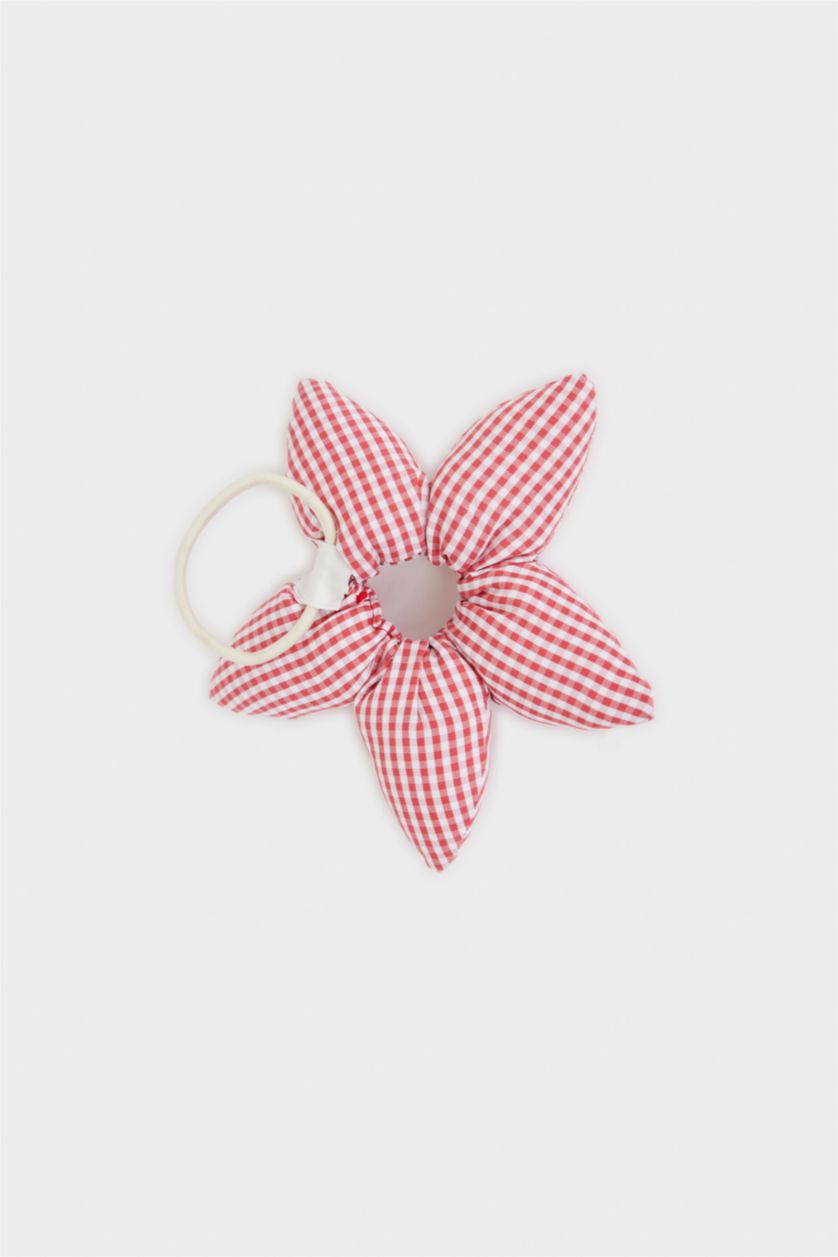 Kız Çocuk - Genç Kız Kırmızı Kız Çocuk Çiçekli Lastik Toka