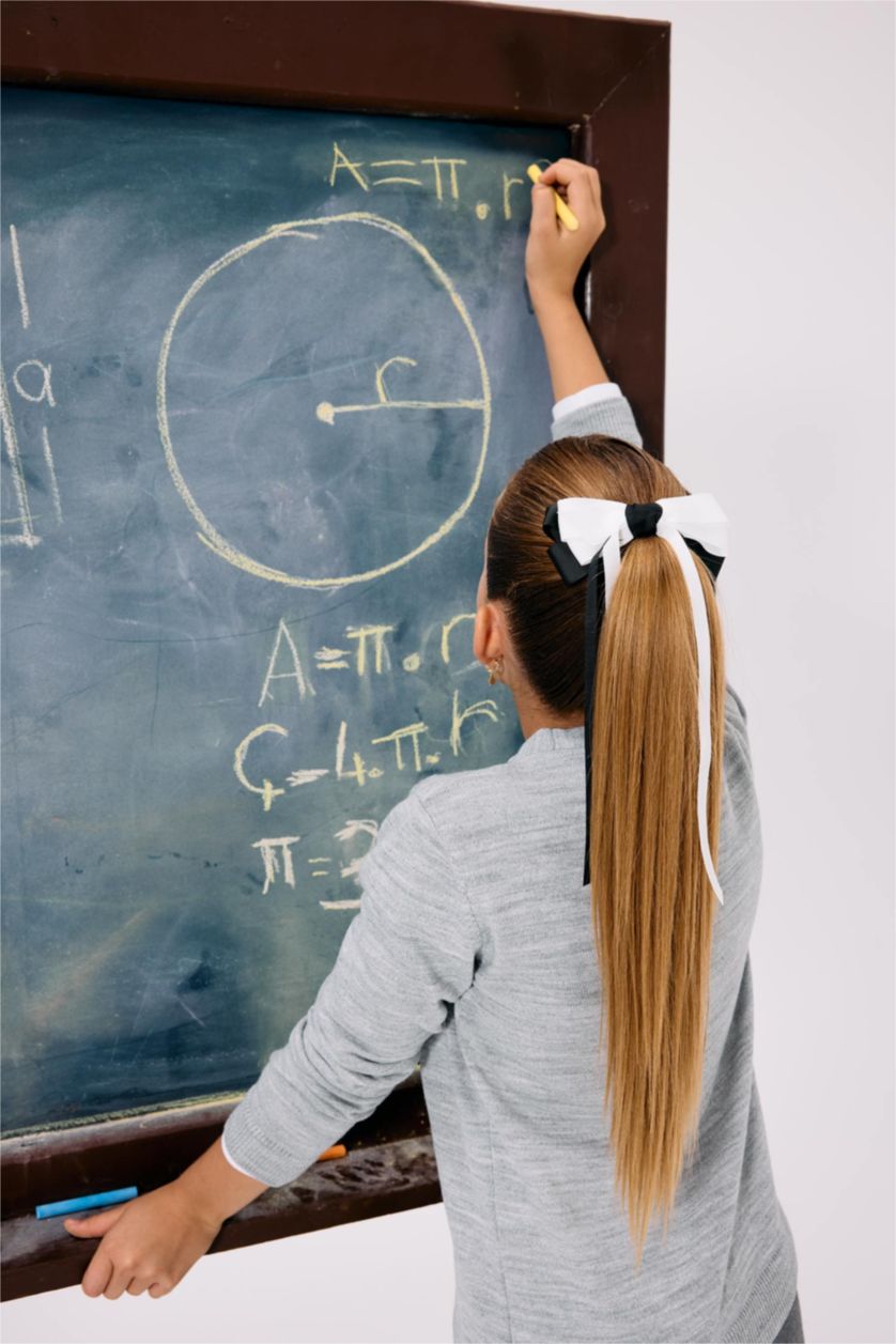 Kız Çocuk - Genç Kız Siyah Kurdele Detaylı Toka Kız Çocuk