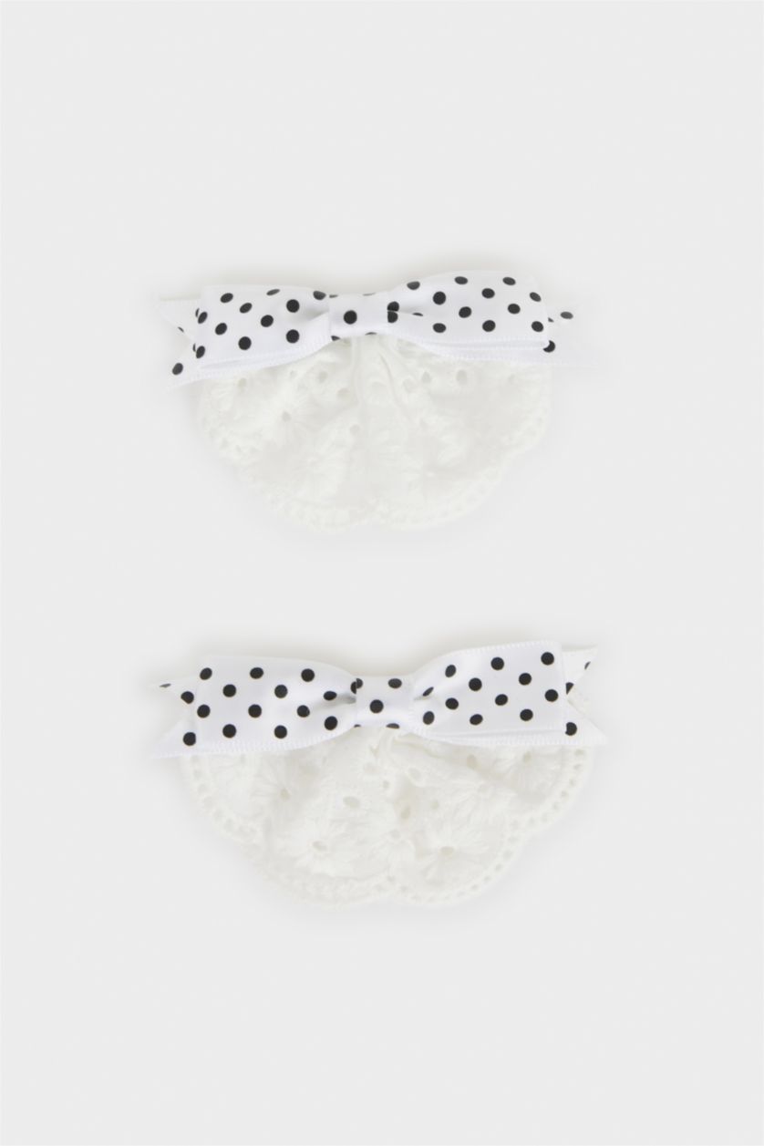 GIRLS & TEENS White Girl 2 Piece Ribbon Buckle Set