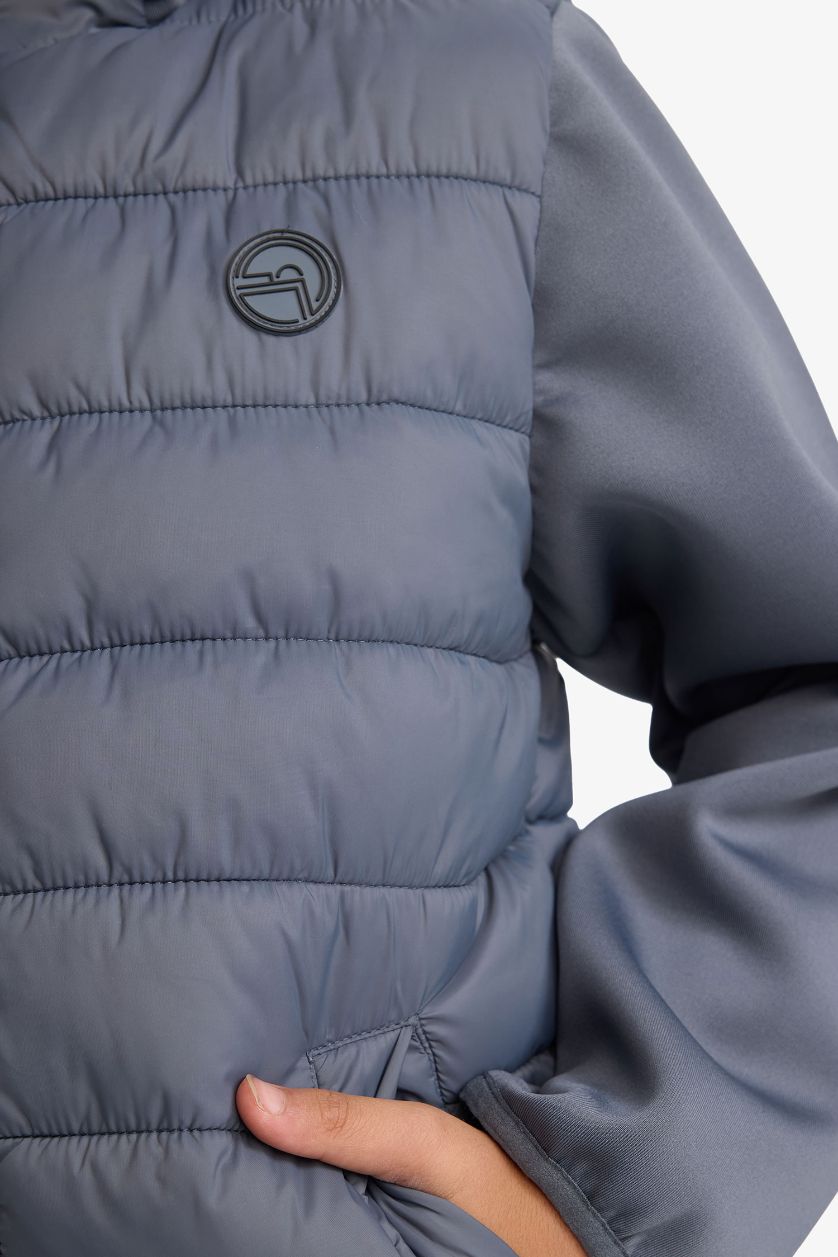 BOYS & TEENS Anthracite Boy Hooded Puffer Jacket