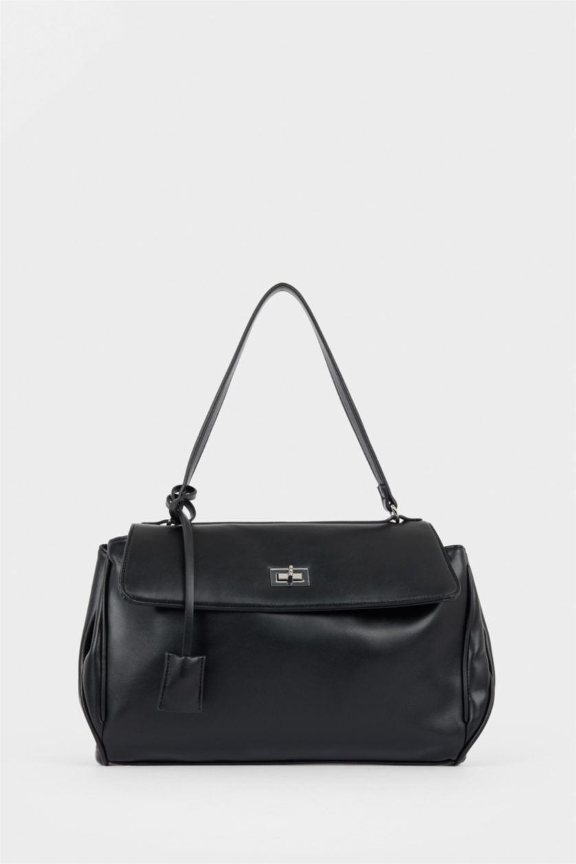 Kadın Siyah Suni Deri Çapraz Çanta