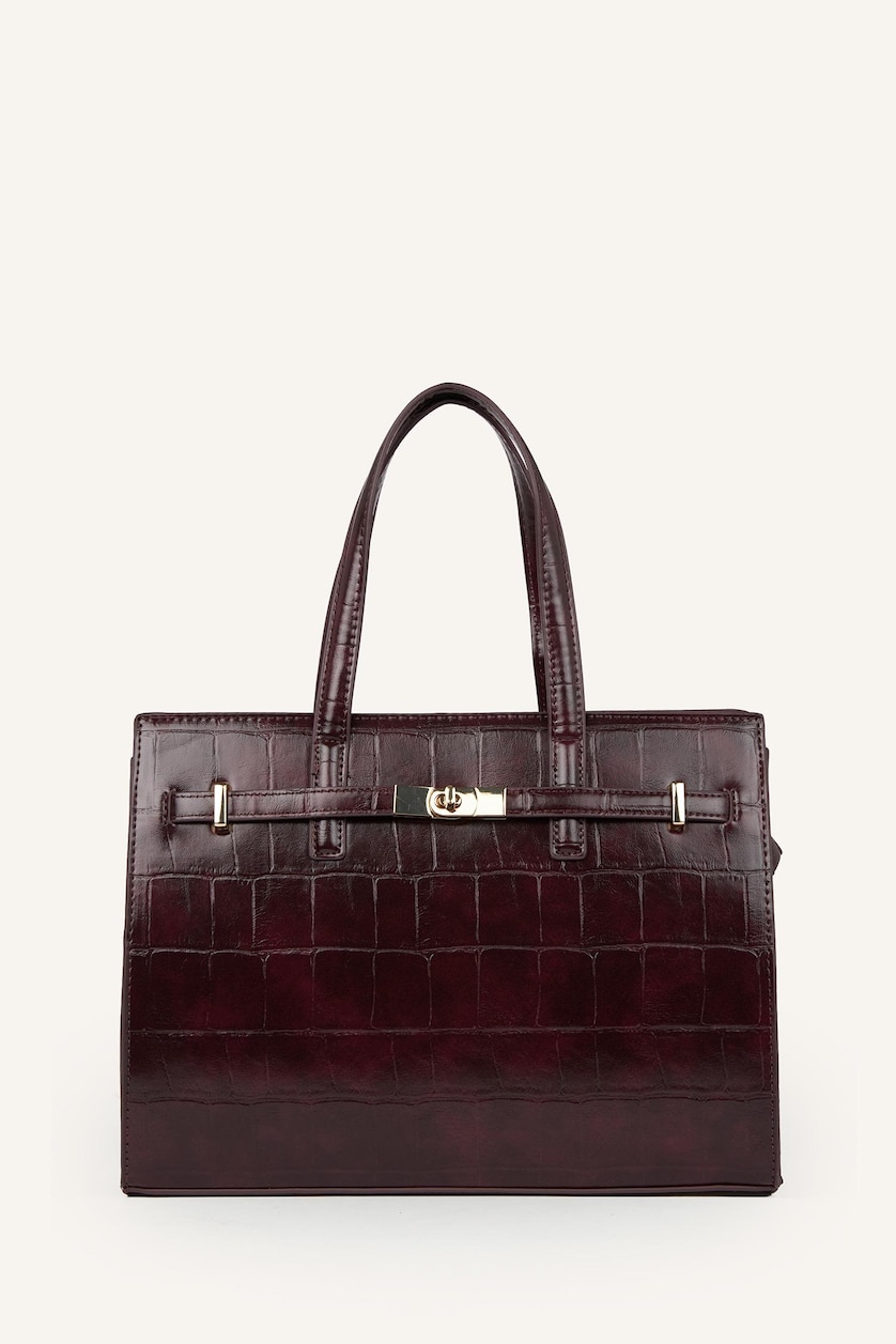 Women Bordeaux Faux Leather Crossbody Bag
