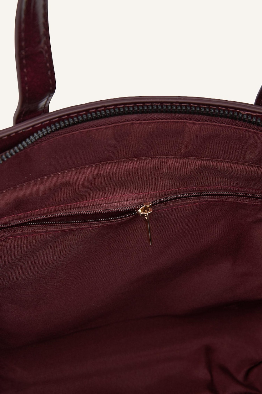Women Bordeaux Faux Leather Crossbody Bag