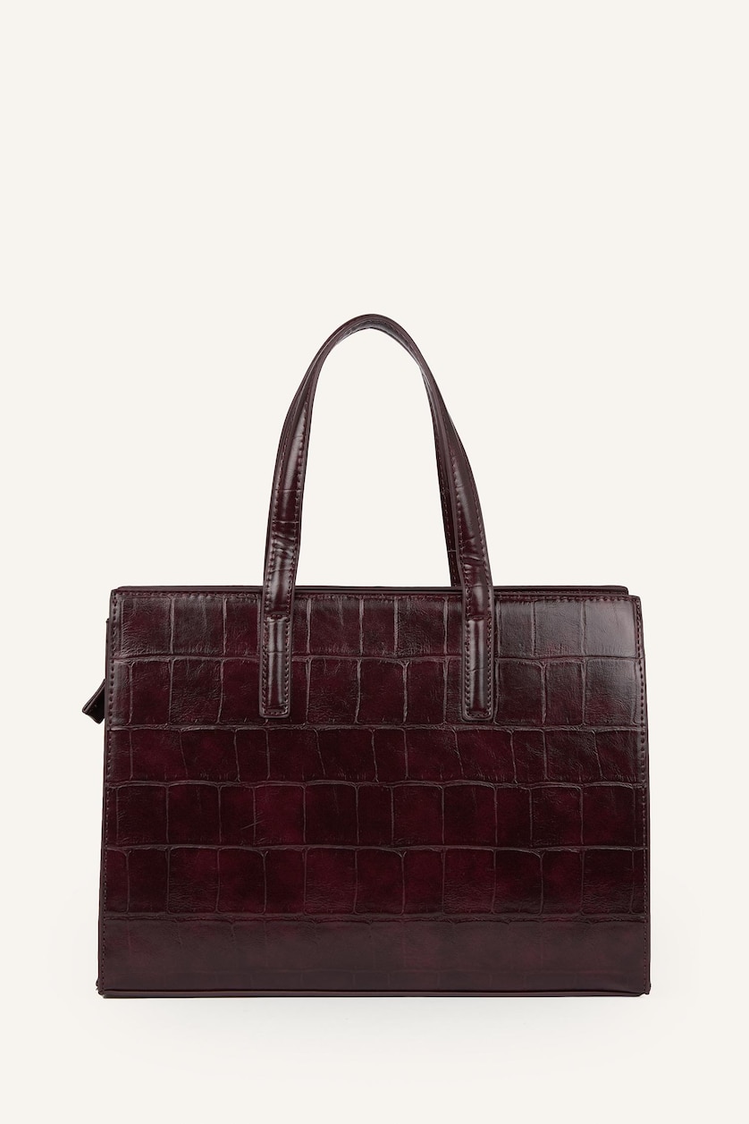 Women Bordeaux Faux Leather Crossbody Bag