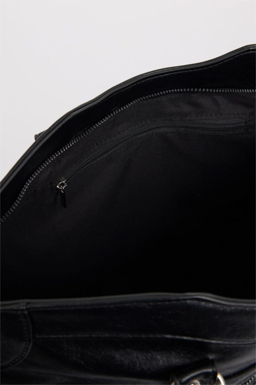 Kadın Siyah Suni Deri Omuz Çantası