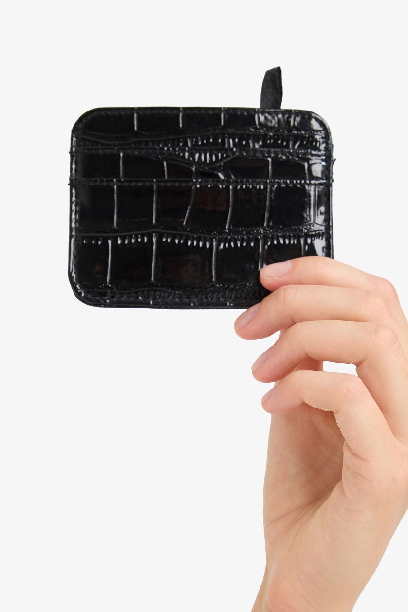 WOMAN Black Woman Faux Leather Card Holder
