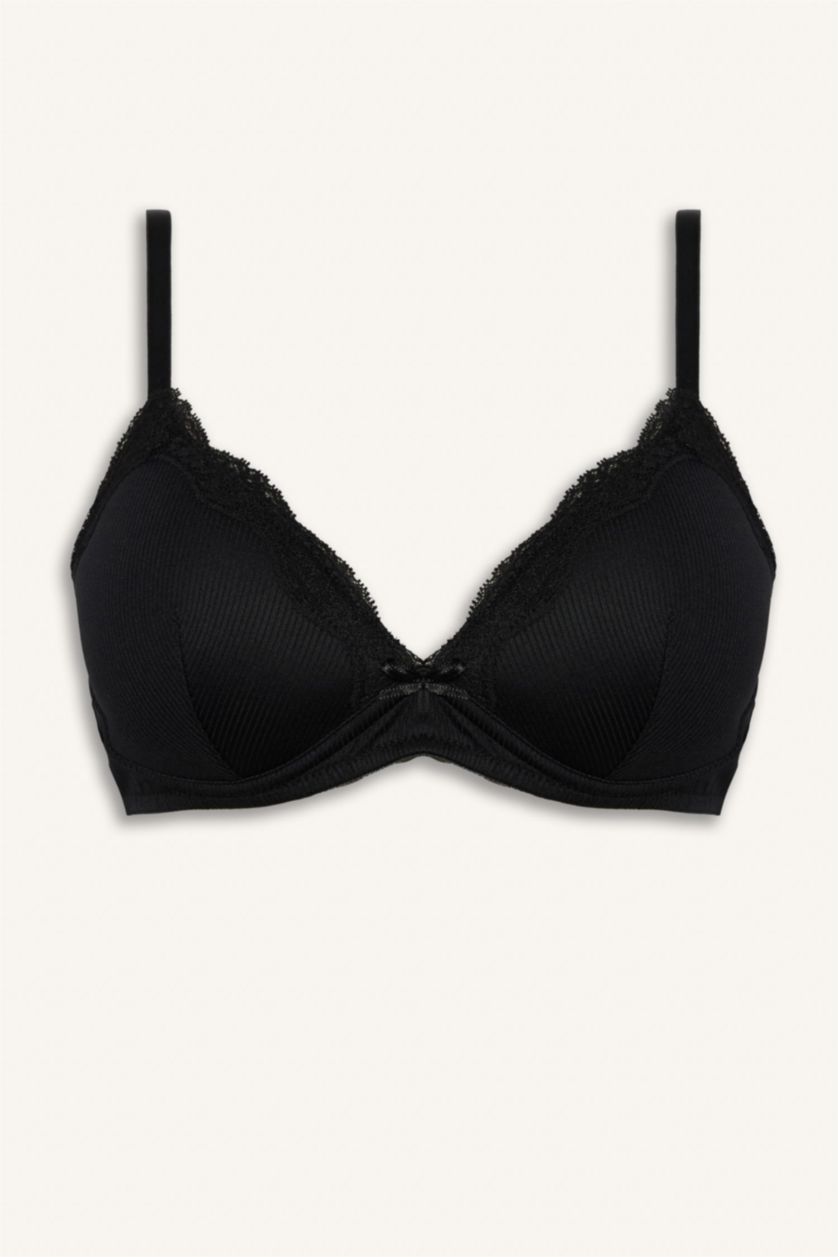 Kadın Siyah Micro Kaplı Dolgusuz Balensiz Bralet