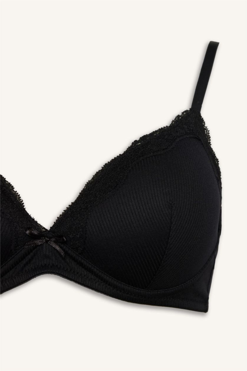 Kadın Siyah Micro Kaplı Dolgusuz Balensiz Bralet