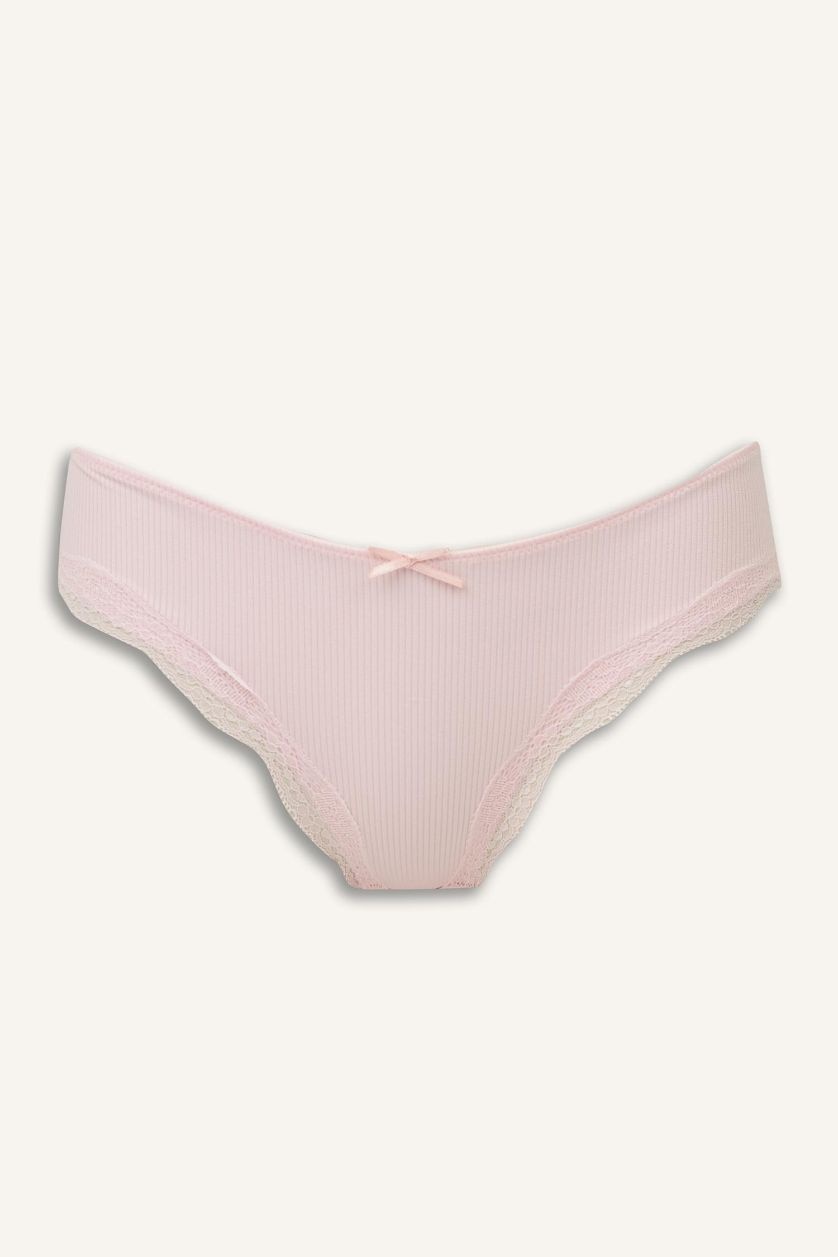 Kadın Açık Pembe Dantel Detaylı Micro Brazilian Külot