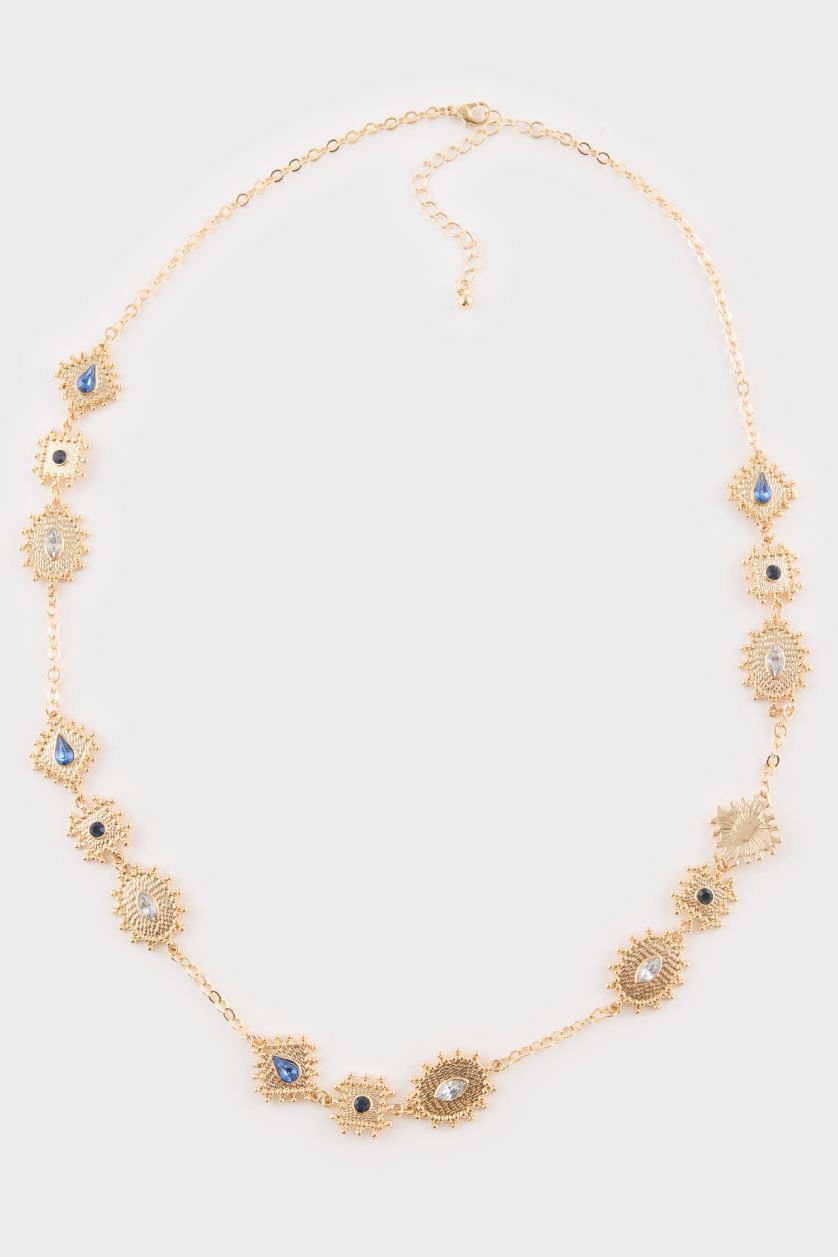 FEMME Altın Collier doré avec pierres pour femme