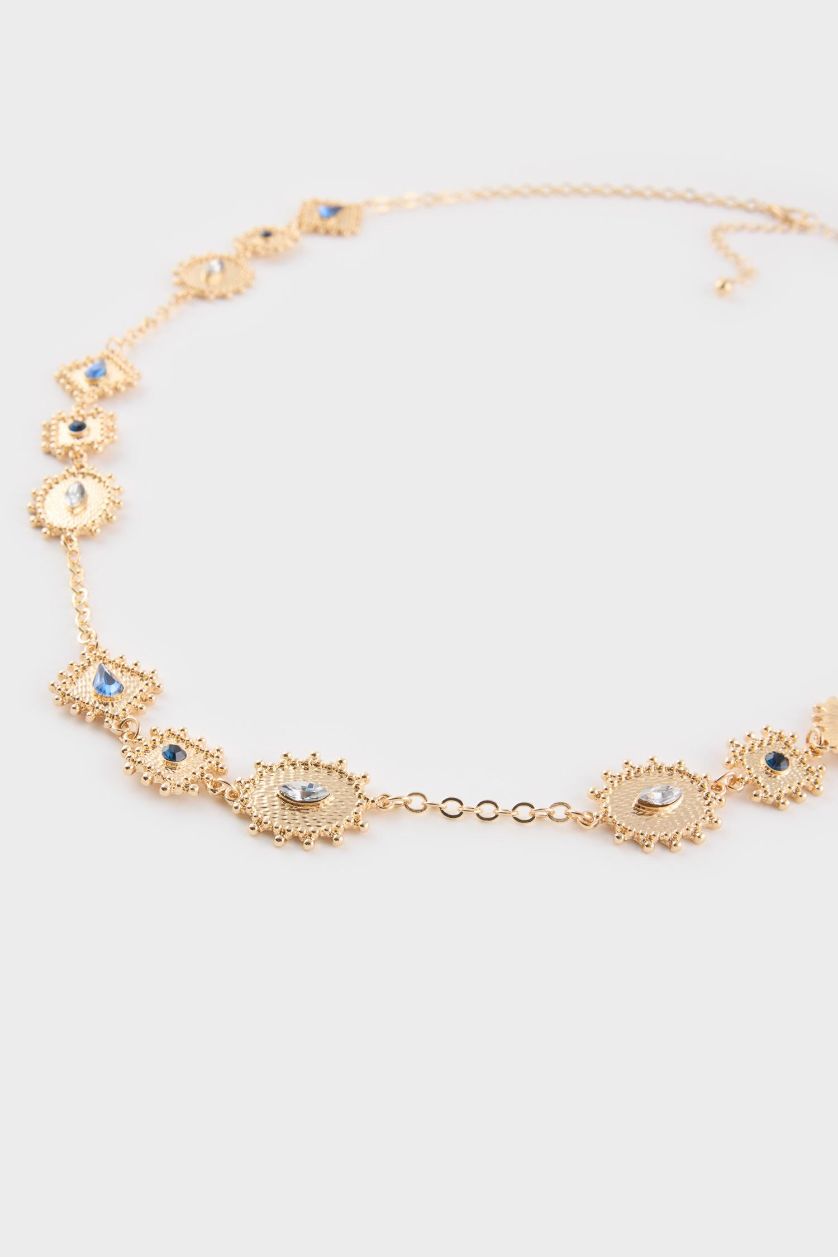 FEMME Altın Collier doré avec pierres pour femme