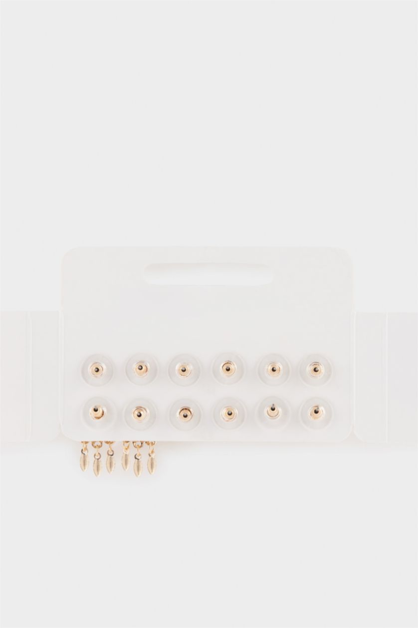 Женщины Золотой Женский комплект из 6-ти золотых серег с синими камнями