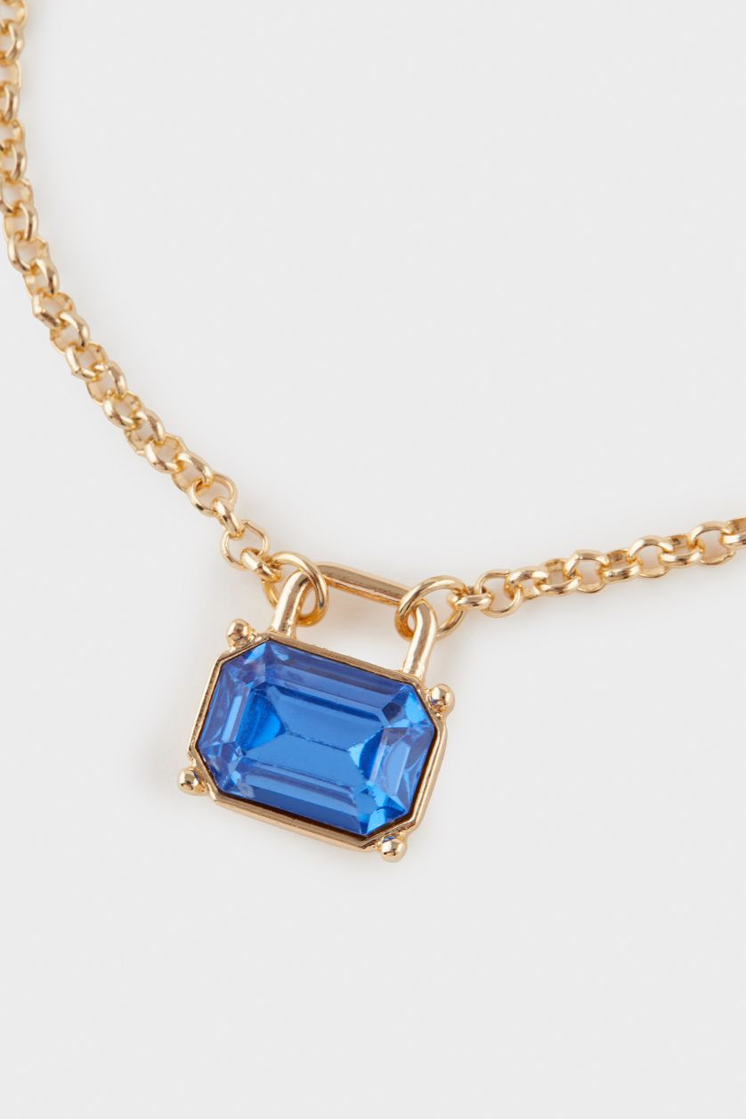 WOMAN Altın Woman 3 Piece Golden Bracelets With Blue Stones