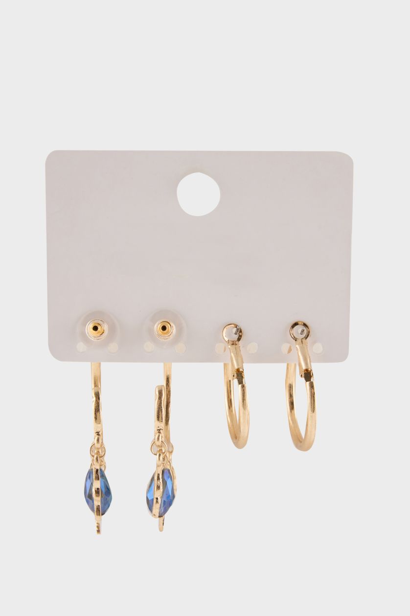 WOMAN Altın Woman 2 Piece Golden Earrings