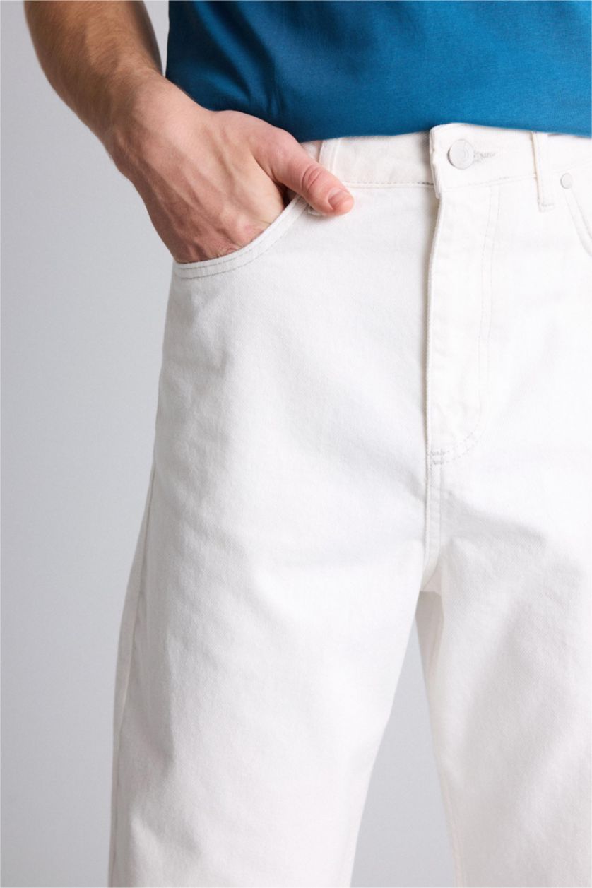 Erkek Kum Baggy Fıt Geniş Paça Jean Pantolon