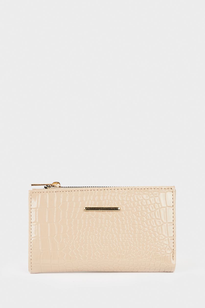 نساء بيج غامق محفظة نسائي جلد صناعي