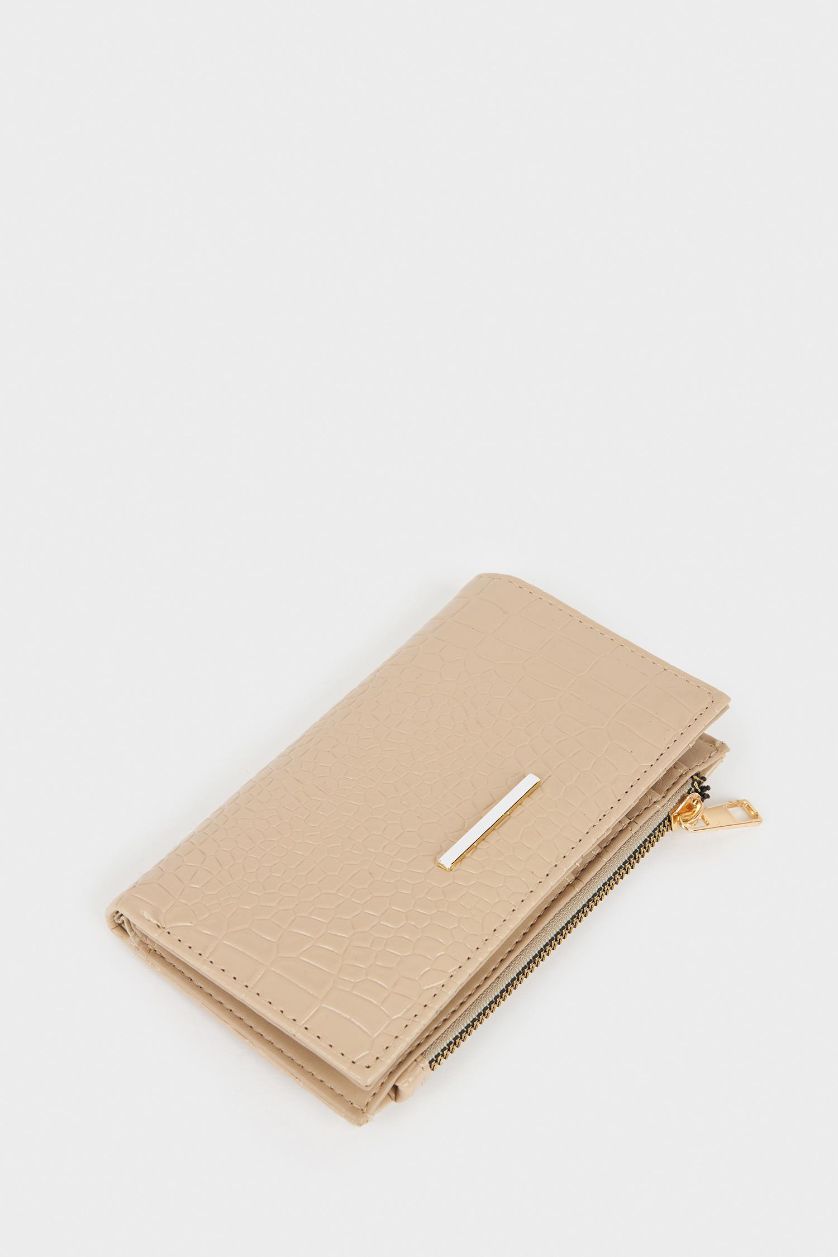 نساء بيج غامق محفظة نسائي جلد صناعي