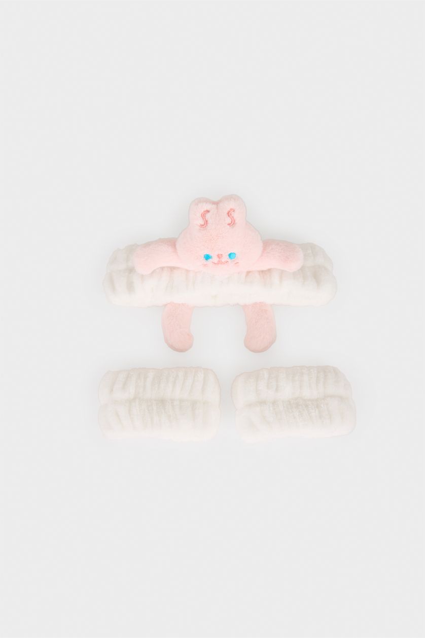 Kadın Karma Kadın 2'li Saç Bandı ve Havlu Bileklik Makyaj ve Cilt Bakımı Uygulama Seti