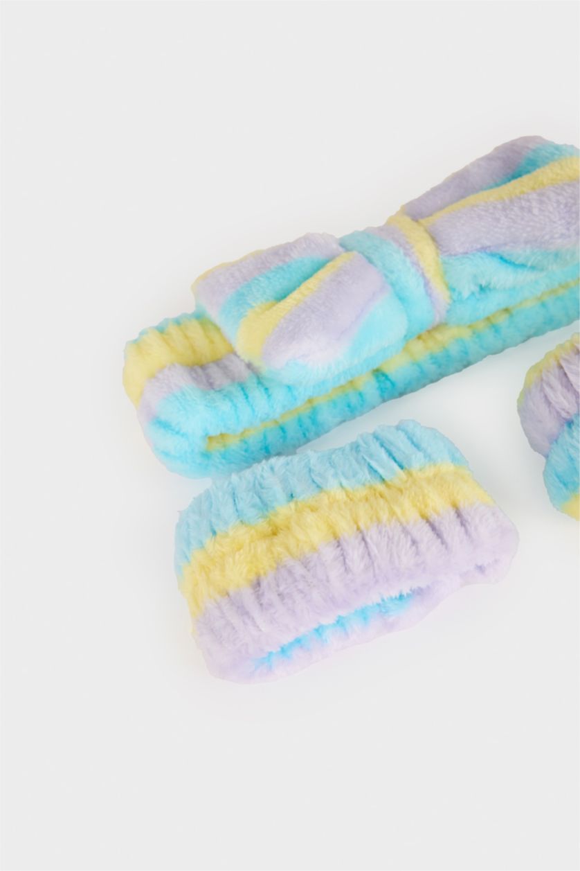 Kadın Karma Kadın 2'li Saç Bandı ve Havlu Bileklik Makyaj ve Cilt Bakımı Uygulama Seti