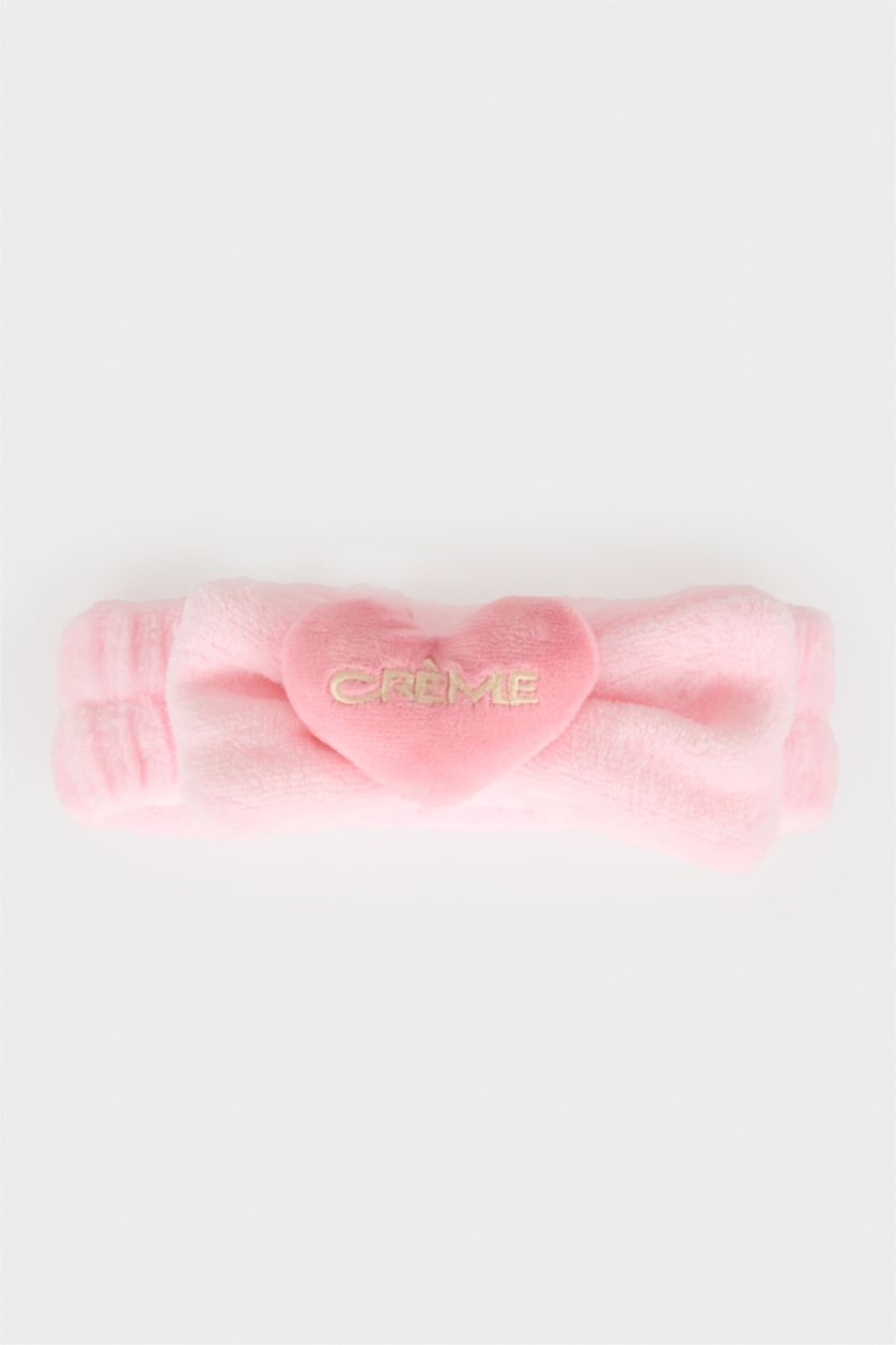 Kadın Açık Pembe Kadın 2'li Saç Bandı ve Havlu Bileklik Makyaj ve Cilt Bakımı Uygulama Seti