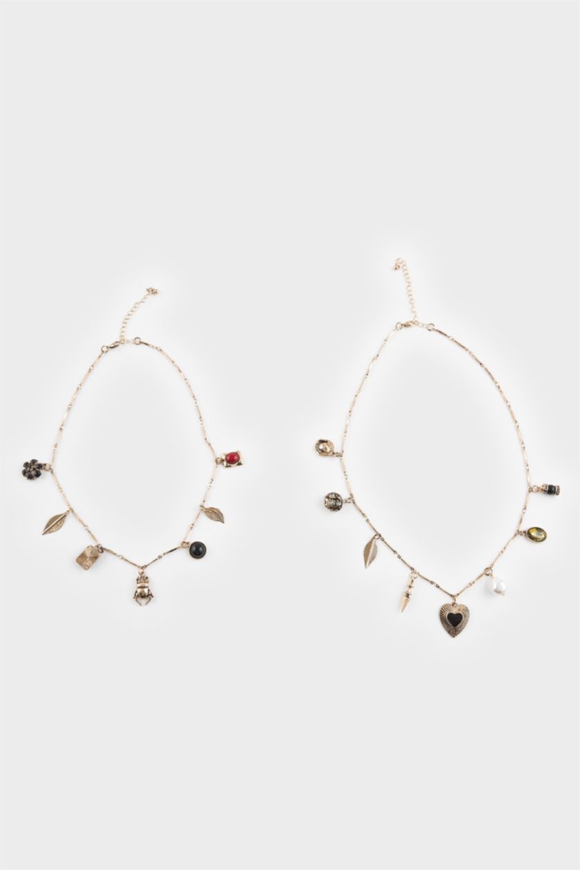 Kadın Karma Kadın 2'li Charmlı Gold Kolye