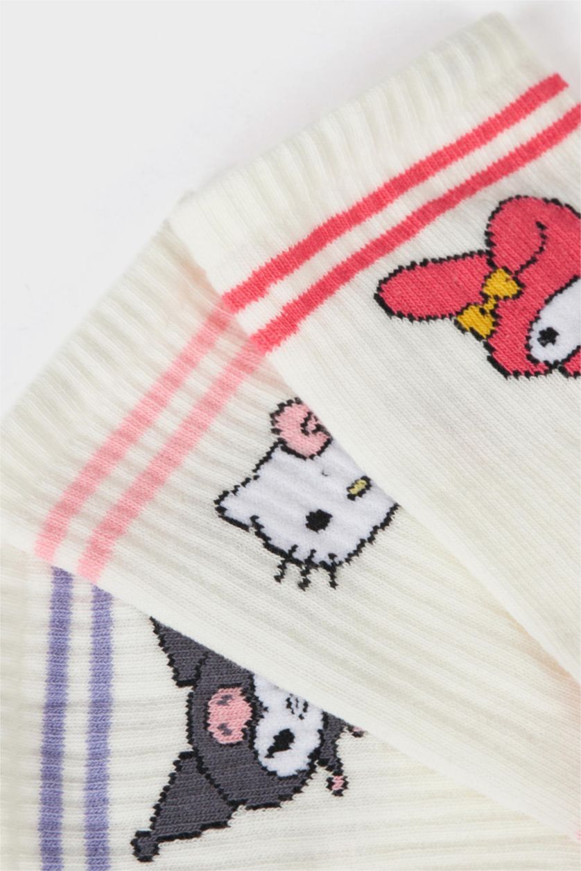 Kız Çocuk - Genç Kız Karma Hello Kitty 3'lü Pamuklu Uzun Çorap Kız Çocuk