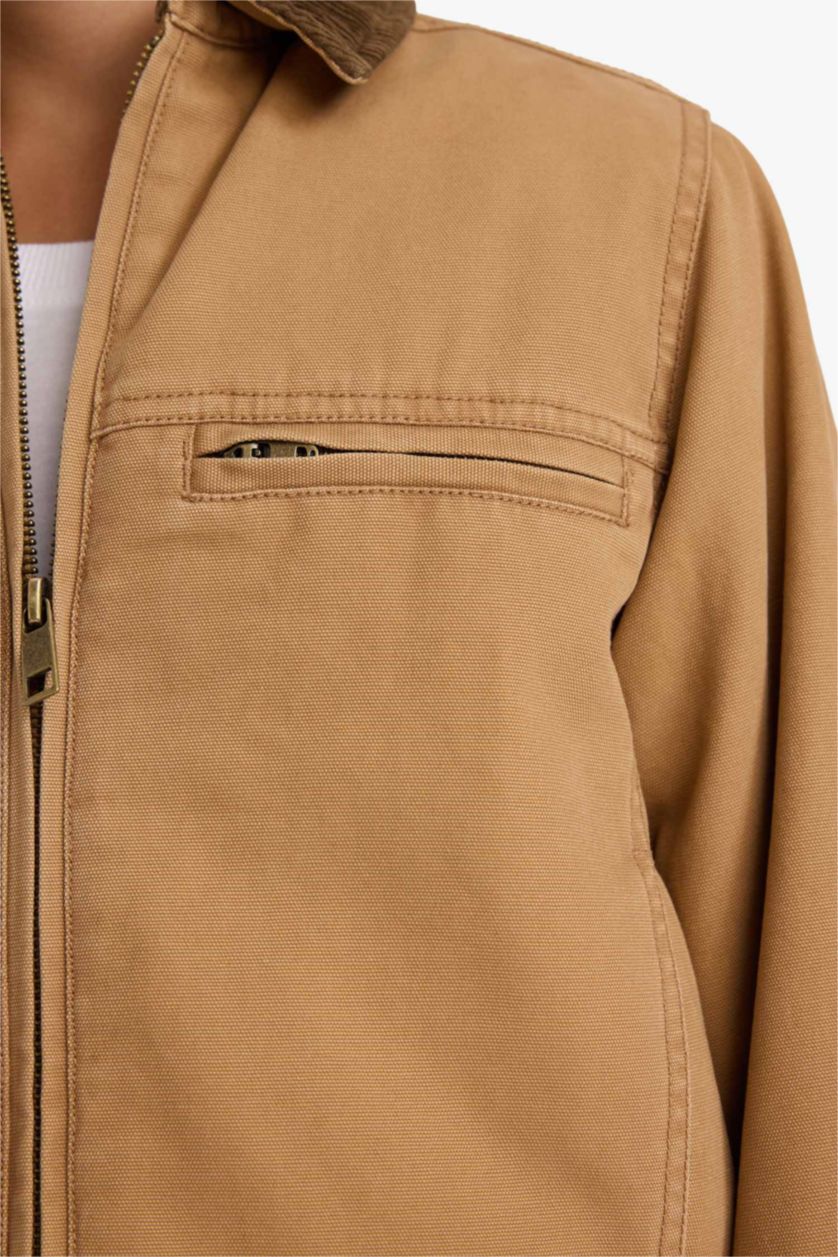 Boys & Teens Camel Boy Polo Collar Puffer Jacket