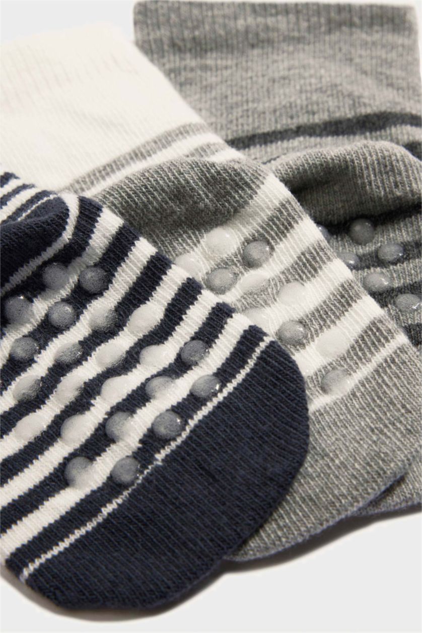 BÉBÉ GARÇON Karma Lot de 3 Chaussettes longues en coton antidérapantes pour bébé garçon