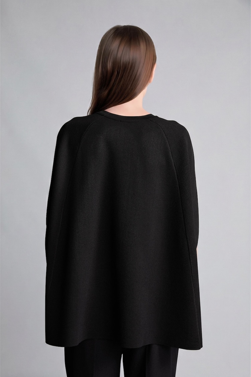FEMME Noir Gilet en maille à col rond Coupe régulière décontractée