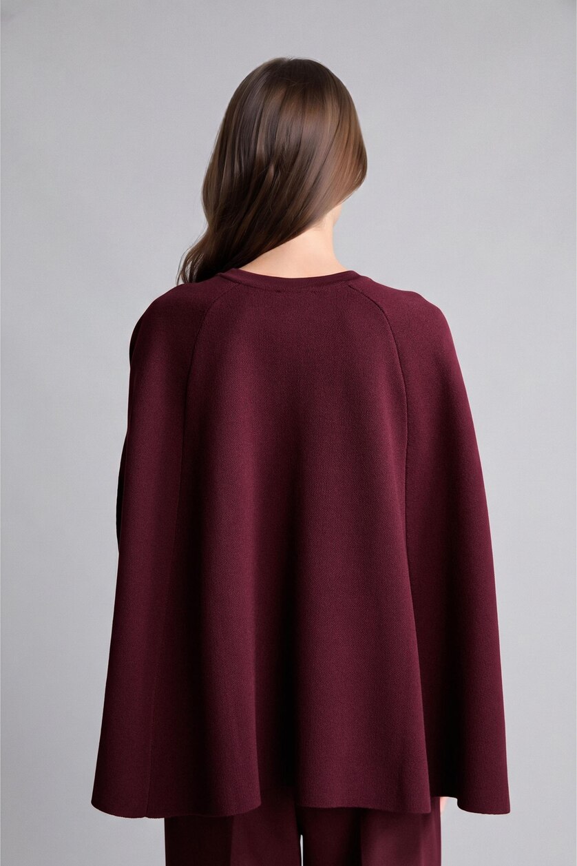 FEMME Bordeaux Foncé Gilet en maille à col rond Coupe décontractée