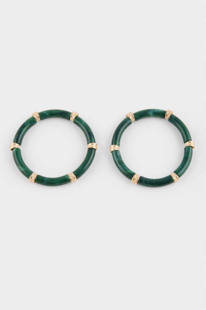 Kadın Yeşil Kadın 2'li Yeşil Taşlı Bilezik