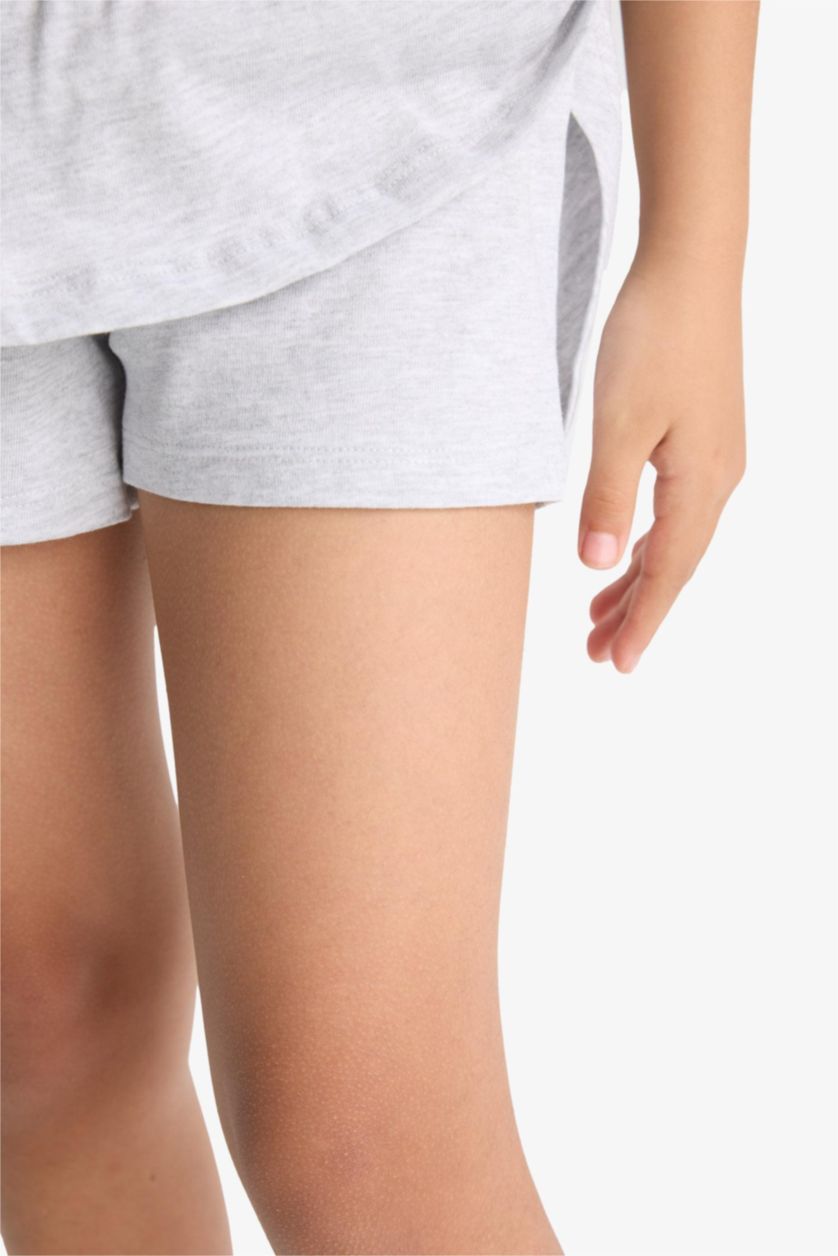 Kız Çocuk - Genç Kız Gri Melanj Beli Lastikli Etek Kız Çocuk